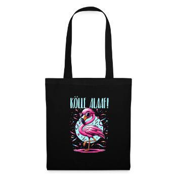 Kölle Alaaf Flamingo Party Vibes - Stoffbeutel - Schwarz - Vorne