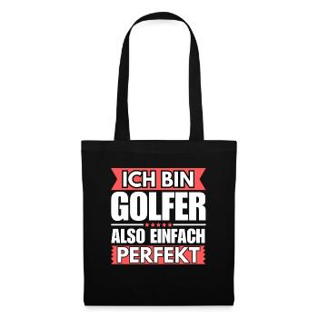 Einfach ein Perfekter Golfer - Stoffbeutel - Schwarz - Vorne