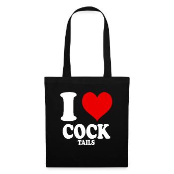 I Love Cocktails Cock Tails Heart Funny Funny - Tote Bag - black - Front