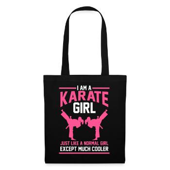 Cadeau de fille de karaté - Sac en tissu - noir - Devant