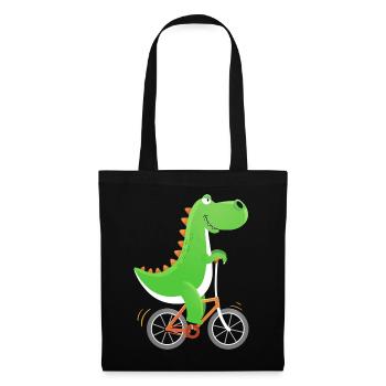 Crocodile with Bike Alligator Cyclist Bike - Tote Bag - black - Front