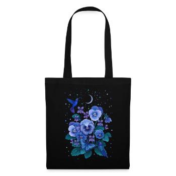 Februar Flower Violet T-Shirt - Stoffbeutel - Schwarz - Vorne