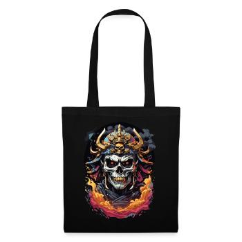 Japanese Samurai Skull - Tote Bag - black - Front
