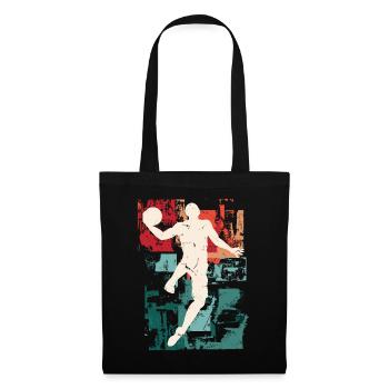 Basketball Basketballer Spieler Fan Vintage Retro - Stoffbeutel - Schwarz - Vorne