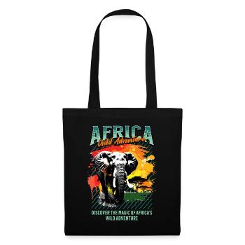 Afrika Elefant Natur Abenteuer Wildnis Safari - Stoffbeutel - Schwarz - Vorne