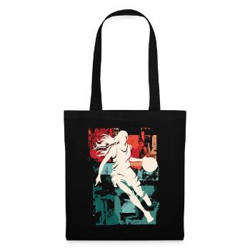 basket-ball femme basketteur joueur de basket-ball - Sac en tissu - noir - Devant