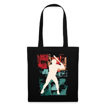 Baseball Joueur De Baseball Joueur Vintage Coloré - Sac en tissu - noir - Devant