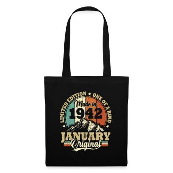 Cadeau D'anniversaire Janvier 1942 Vintage Rétro - Sac en tissu - noir - Devant