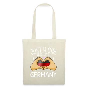 Allemagne Drapeau Allemand Drapeau Juste un cœur de fille - Sac en tissu - nature - Devant