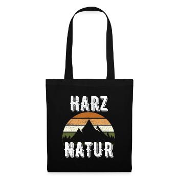 Harz Natur wandern Berge Geschenk - Stoffbeutel - Schwarz - Vorne
