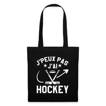 Ich kann nicht Eishockey - Stoffbeutel - Schwarz - Vorne