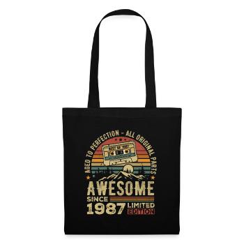 Vintage 1987 Birthday Gift | Born in 1987 - Tote Bag - black - Front