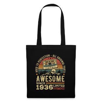Cadeau D’anniversaire Vintage 1936 | Né en 1936 - Sac en tissu - noir - Devant