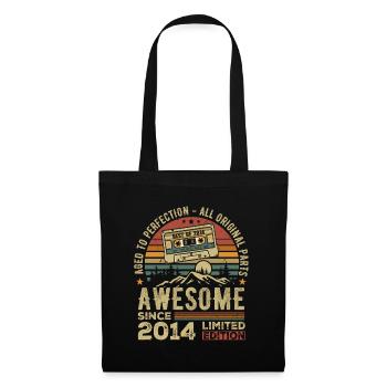 Vintage Geburtstagsgeschenk 2014 | Jahrgang 2014 - Stoffbeutel - Schwarz - Vorne