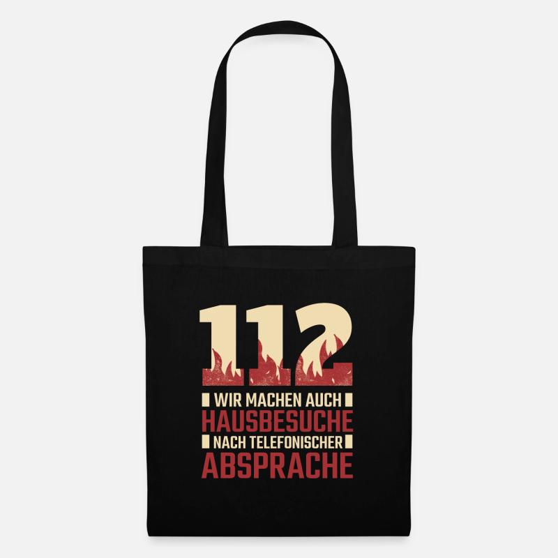 Lustiger Feuerwehr Spruch Feuerwehrmann Geschenk - Stoffbeutel - Schwarz