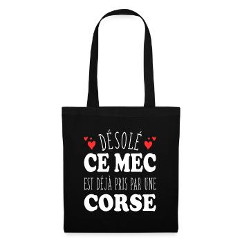 Mec Avec Corse Cadeau Couple Saint Valentin - Sac en tissu - noir - Devant