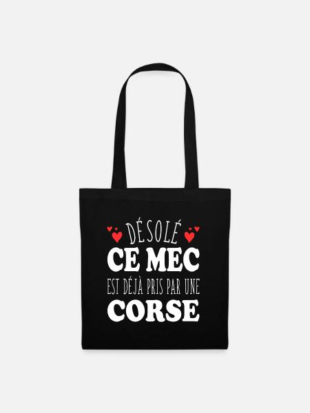 Mec Avec Corse Cadeau Couple Saint Valentin - Sac en tissu - noir