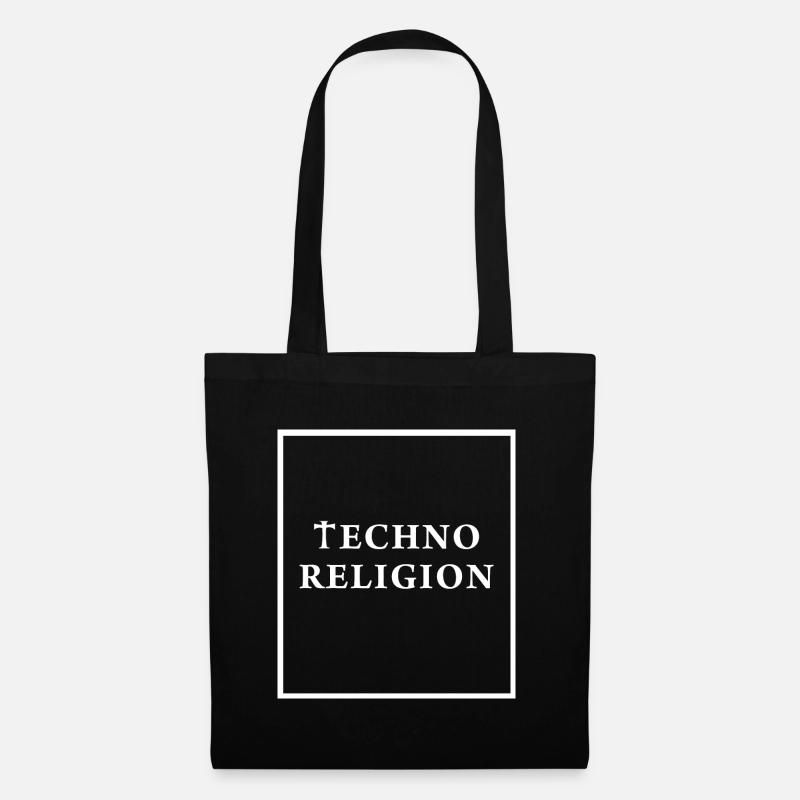 TECHNO RELIGION WEIß - Stoffbeutel - Schwarz