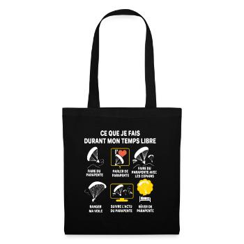 Cadeau papa parapente maman parapentiste - Sac en tissu - noir - Devant
