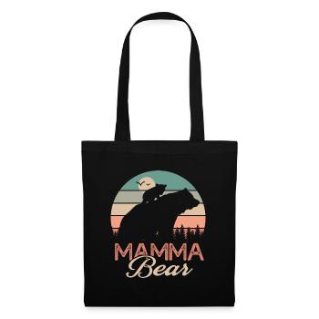 Mamma Bär Geschenk T-Shirt Mama Bär Mama - Stoffbeutel - Schwarz - Vorne
