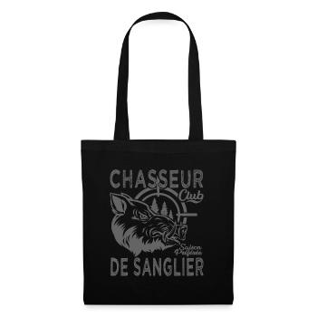 Chassé chasseur de sanglier cadeau cool chasse - Sac en tissu - noir - Devant