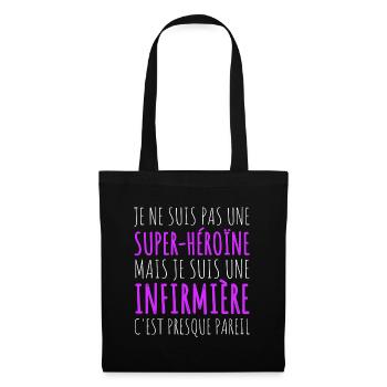 Infirmière super humour infirmiere cadeau femme - Sac en tissu - noir - Devant