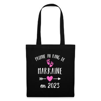 Marraine en 2023 cadeau pour marraine - Sac en tissu - noir - Devant