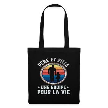 Père et fille une équipe pour la vie cadeau père - Sac en tissu - noir - Devant