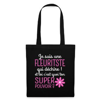 Une fleuriste qui déchire humour femme fleuriste - Sac en tissu - noir - Devant