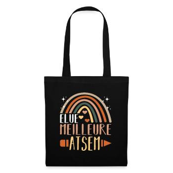 Meilleure atsem cadeau merci atsem arc en ciel - Sac en tissu - noir - Devant