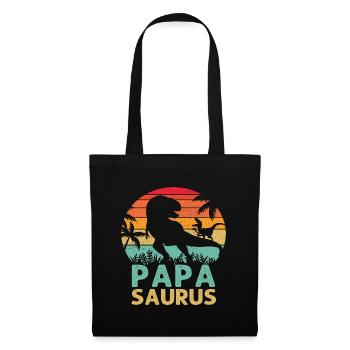 Papasaurus T Rex Dinosaure Papa Saurus Humour Père - Sac en tissu - noir - Devant