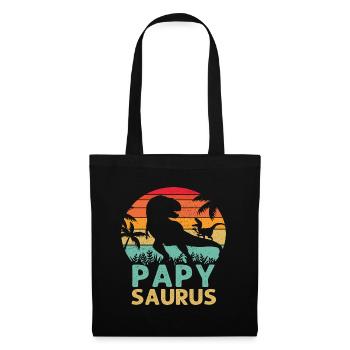 Papysaurus T Rex Dinosaure Papy Saurus Humour Papy - Sac en tissu - noir - Devant