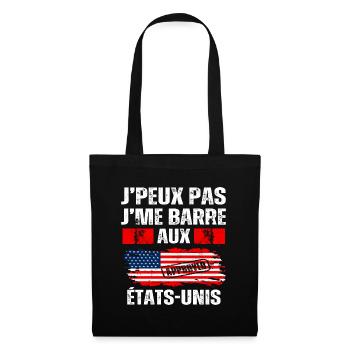 Je peux pas j' me barre aux États-unis cadeau USA - Sac en tissu - noir - Devant
