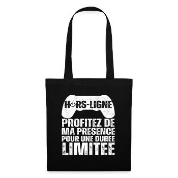 Hors-ligne cadeau pour gamer humour gaming cadeau - Sac en tissu - noir - Devant