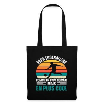 Papa footballeur humour foot cadeau fête des pères - Sac en tissu - noir - Devant