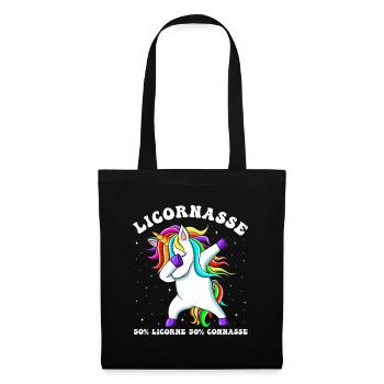 Licorne humour femme cadeau drôle - Sac en tissu - noir - Devant