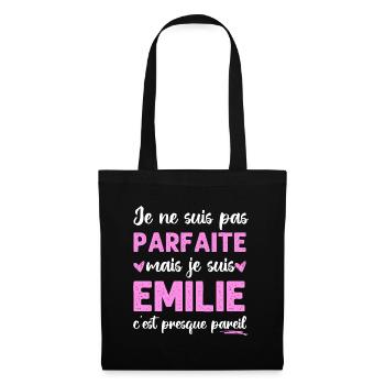 Je ne suis pas parfaite mais je suis Émilie cadeau - Sac en tissu - noir - Devant