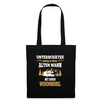 Mann mit Wohnmobil - Stoffbeutel - Schwarz - Vorne