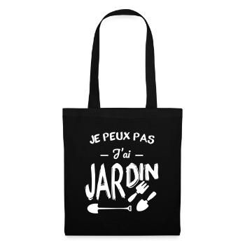 Je peux pas j'ai jardin - Sac en tissu - noir - Devant