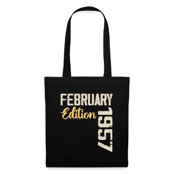 Février 1957 Anniversaire Février 1957 Rétro - Sac en tissu - noir - Devant