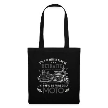 motard retaité cadeau humour motard moto retraite - Sac en tissu - noir - Devant