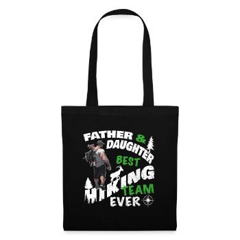 Hiking Mountains Proud Daddy Daughter Team Father's Day - Tote Bag - black - Front