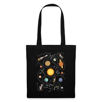 Passionné de planète spatiale - Sac en tissu - noir - Devant