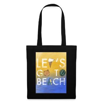Lets Go to beach - Stoffbeutel - Schwarz - Vorne