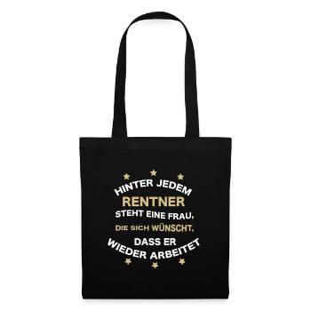 Rentner Spruch lustig - Stoffbeutel - Schwarz - Vorne