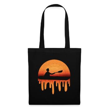 Retro Sunset Kayaker Lake Kajak-Paddleboard - Stoffbeutel - Schwarz - Vorne
