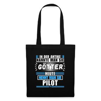Götter in der Antike. Heute Pilot - Stoffbeutel - Schwarz - Vorne