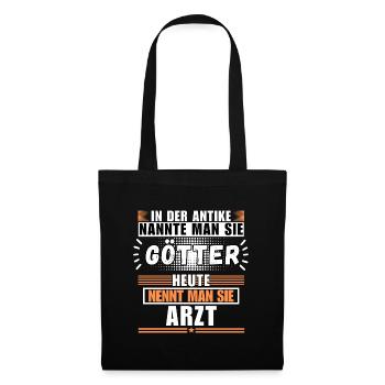 Götter in der Antike. Heute Arzt - Stoffbeutel - Schwarz - Vorne