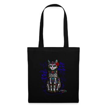 Dia De Los Muertos Sugar Skull Cat Calavera - Tote Bag - black - Front