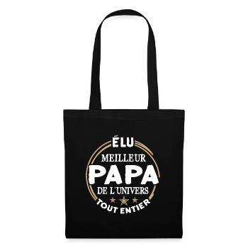 Élu meilleur papa de l'univers fête des pères - Sac en tissu - noir - Devant